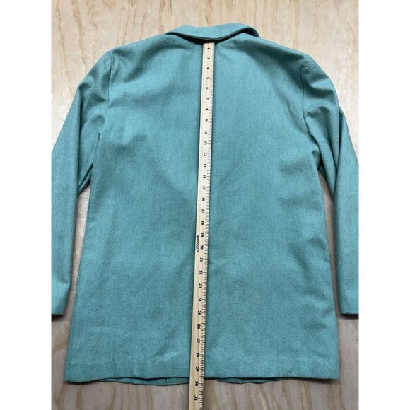 VTG Jessica Scott Emporium 80’s Career Teal Wool Blazer Plaid Pencil Skirt 10 12 - Picture 5 of 12